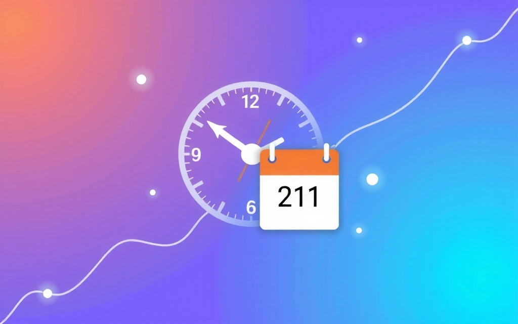 Ilustrace hodin a kalendáře symbolizující provozní dobu