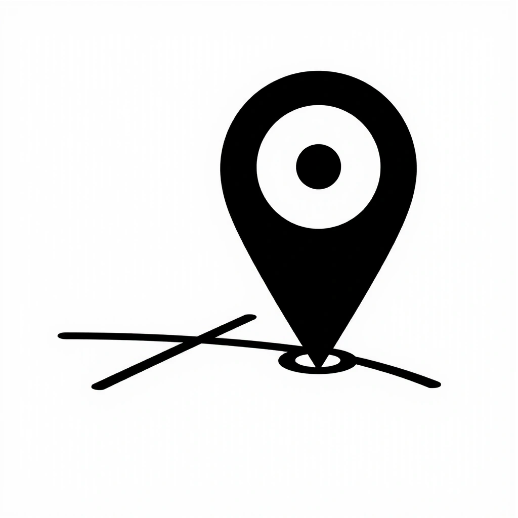 Ikona mapy s polohou symbolizující návštěvu kanceláře