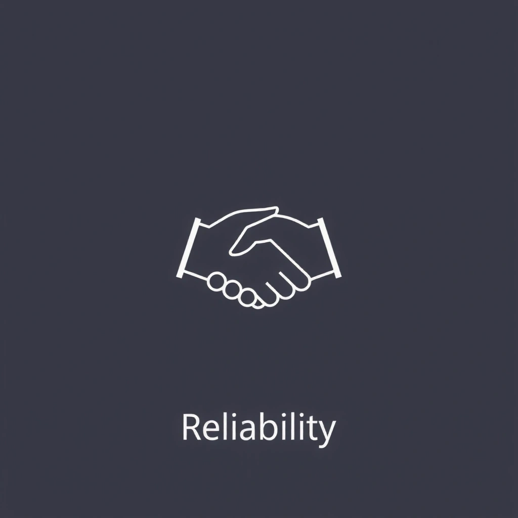 Ikona představující spolehlivost - spojené ruce v pevném stisku.