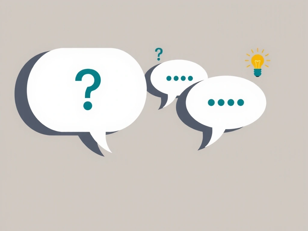 Ilustrace otázek a odpovědí, abstraktní tvary a symboly myšlenek