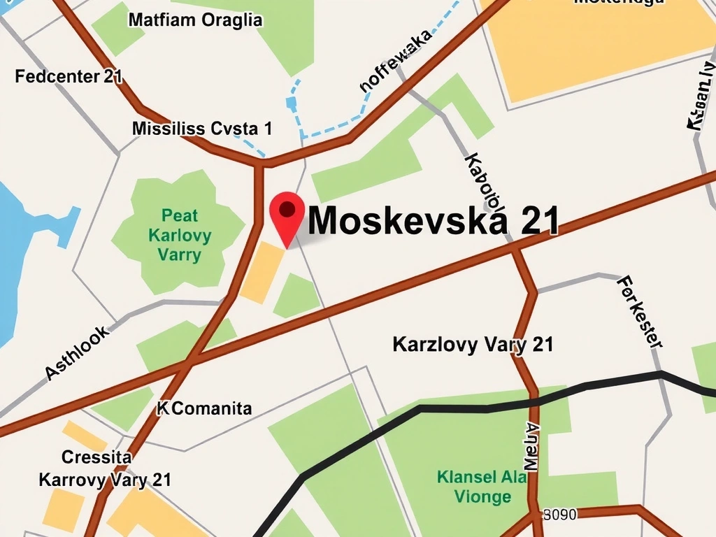 Mapa s označením sídla sparkleforce v Karlových Varech